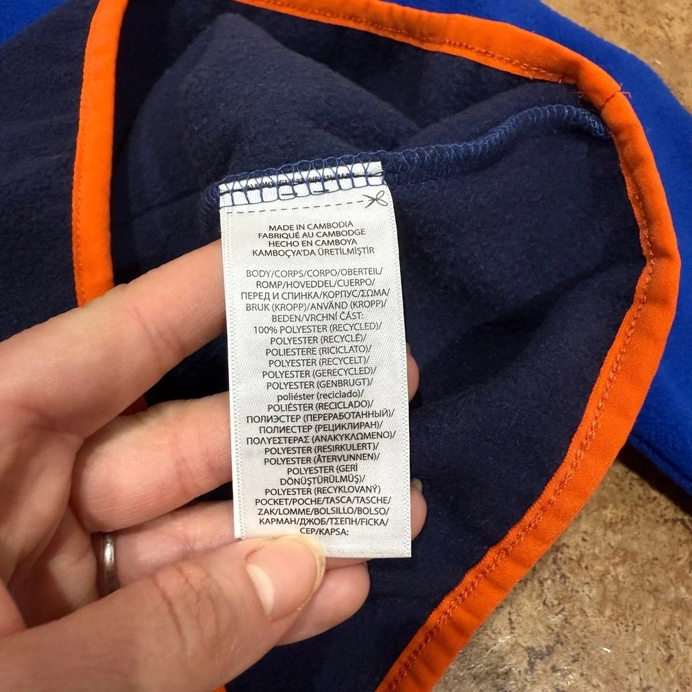 Polo Ralph Lauren‎ Kids Blue Orange Color-Block Fleece Pullover 4T Performance